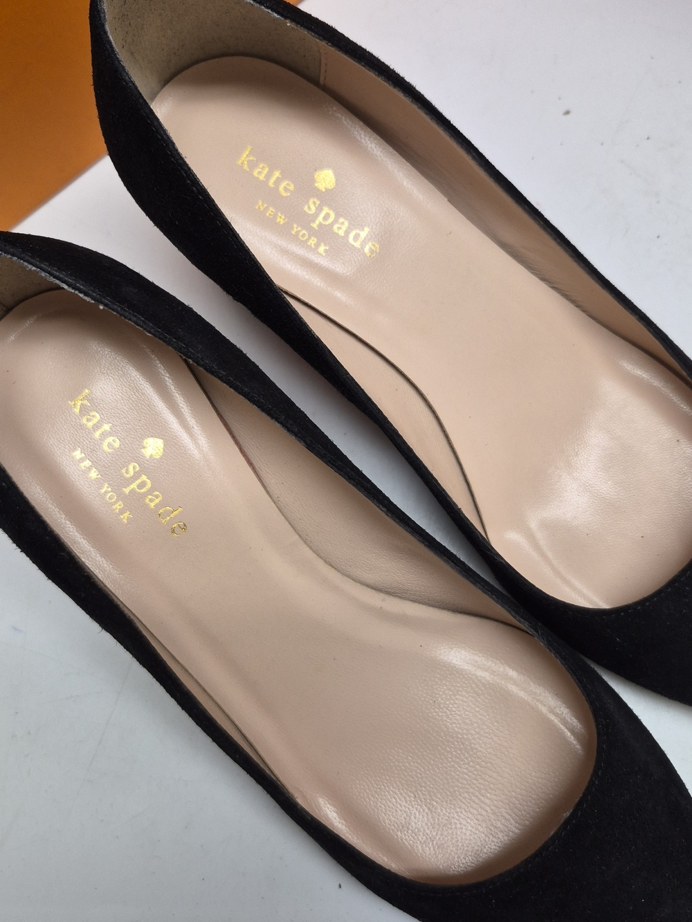 Kate Spade Black Suede Pointed-Toe Block Heel Pumps - Picture 4 of 15
